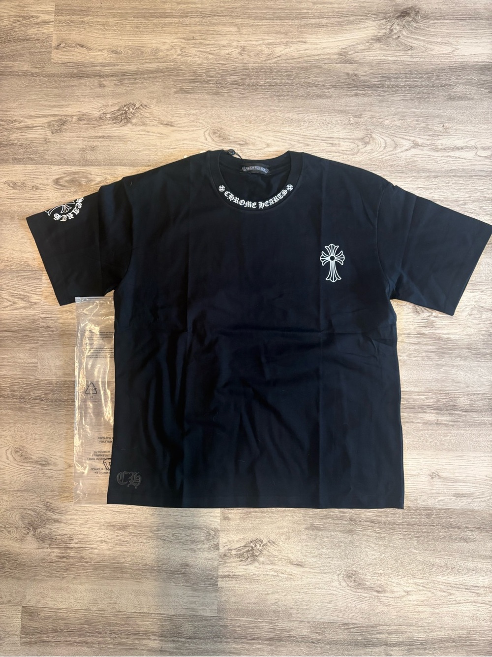 Chrome Hearts Black Tee with White Cross Logo - Picture 2 of 6